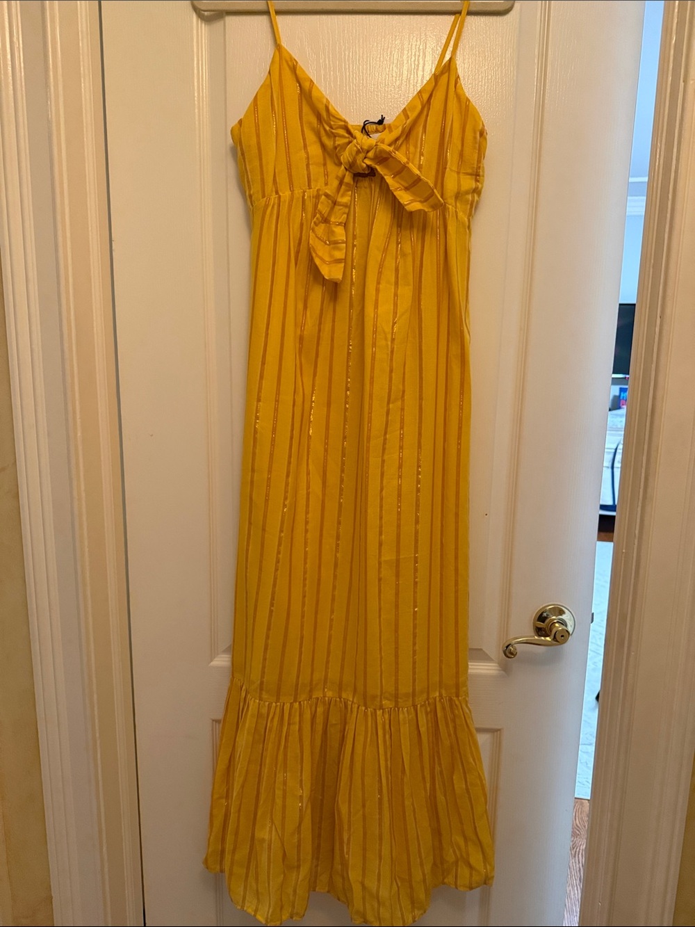 SAYLOR Sunny Yellow Tie-Front Maxi Dress